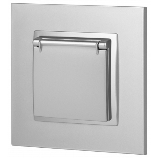 Розетка с заземлением и со шторкой, без рамки с крышкой Эра Эра Elegance 14-2103-03