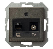 ТВ-розетка и розетка Ethernet RJ-45 без рамки LIREGUS EPSILON 28-113