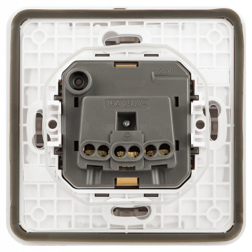 Розетка с заземлением и со шторкой, с крышкой Эра Эра Эксперт 11-2522-01