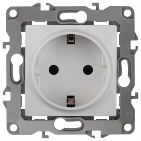 Розетка с заземлением и со шторкой, без рамки Эра Эра 12 12-2102-01