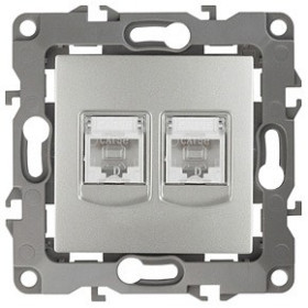 Розетка двойная Ethernet RJ-45 без рамки Эра Эра 12 12-3108-03