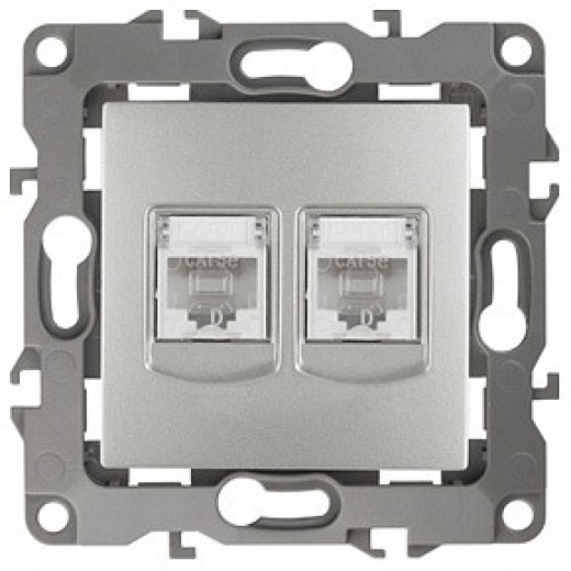 Розетка двойная Ethernet RJ-45 без рамки Эра Эра 12 12-3108-03