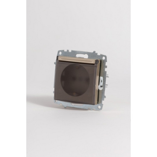 Розетка с заземлением с крышкой, без рамки Elbi Eleсtriс Zena Vega 609-011400-218