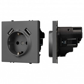 Розетка с заземлением и 2хUSB type A, без рамки Arlight SCT 054291