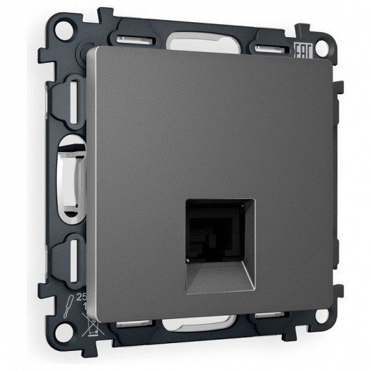 Розетка Ethernet RJ-45 и со шторками, без рамки Ambrella Volt ALFA MA662005