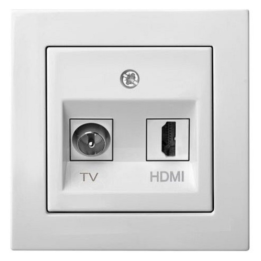 ТВ-розетка и розетка HDMI без рамки LIREGUS EPSILON 28-0351