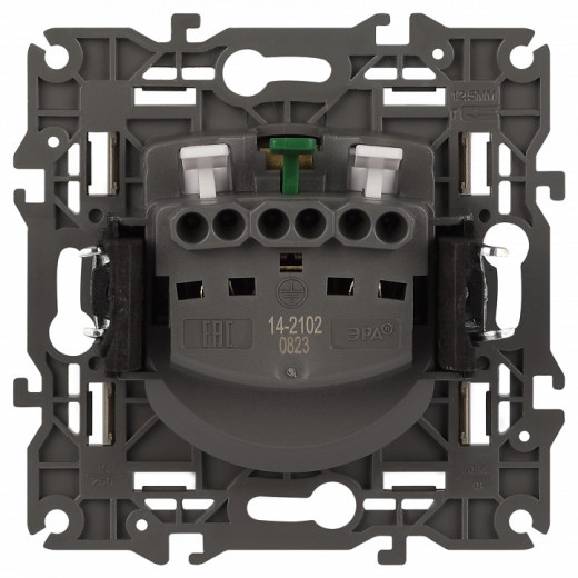 Розетка с заземлением и со шторкой, без рамки Эра Эра Elegance 14-2102-04