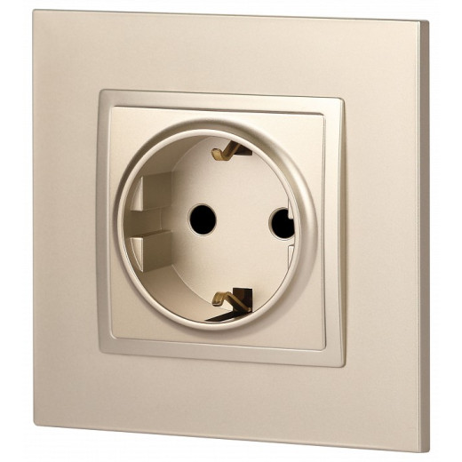 Розетка с заземлением и со шторкой, без рамки Эра Эра Elegance 14-2102-04