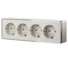 Розетка четверная с заземлением и со шторками Werkel Gallant W5072204