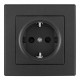 Розетка с заземлением и со шторкой Arte Milano SET06-1 SET06-1-40-1 black