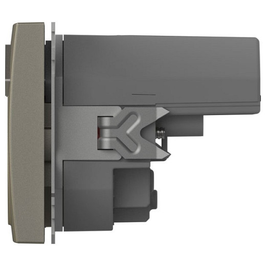 Розетка с заземлением и со шторкой и 2хUSB type A, без рамки Elbi Eleсtriс Zena Vega 609-011400-317