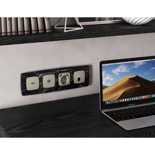 Розетка Ethernet RJ-45 и со шторками, без рамки Ambrella Volt OMEGA MO372005