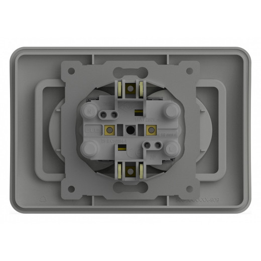 Розетка двойная без заземления и со шторкой Elbi Eleсtriс Jazz 508-016200-918