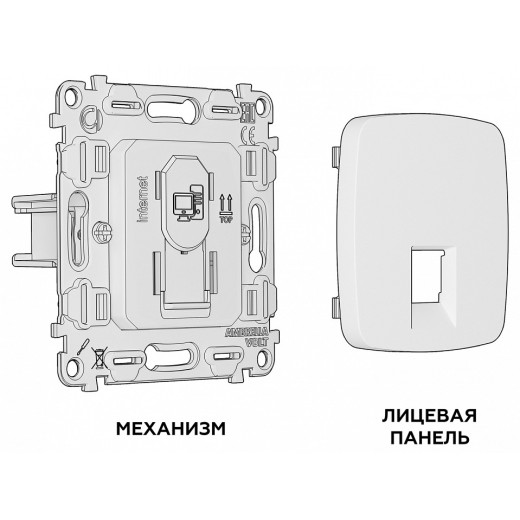 Розетка двойная Ethernet RJ-45 без рамки Ambrella Volt MO MO112010