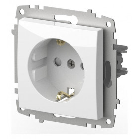 Розетка с заземлением и со шторкой, без рамки Elbi Eleсtriс Zena Vega 609-015600-243