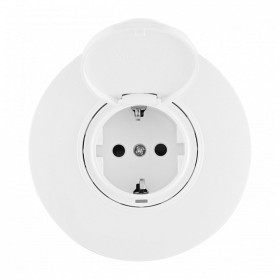 Розетка с заземлением и шторкой, с крышкой Arte Milano SET08-1 SET08-1-41-1 white