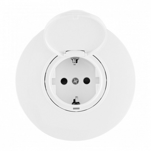 Розетка с заземлением и шторкой, с крышкой Arte Milano SET08-1 SET08-1-41-1 white