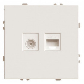 ТВ-розетка и розетка Ethernet RJ-45 без рамки Stekker Эмили 49898