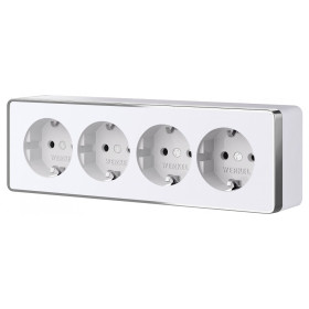 Розетка четверная с заземлением и со шторками Werkel Gallant W5072210
