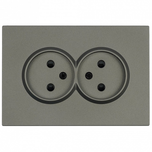 Розетка двойная без заземления и со шторкой, без рамки Stekker RST10-5116-09 49929