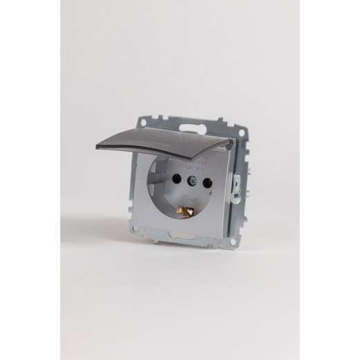 Розетка с заземлением с крышкой, без рамки Elbi Eleсtriс Zena Vega 609-011000-218