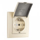Розетка с заземлением и шторкой, с крышкой Arte Milano SET06-1 SET06-1-41-1 shampan