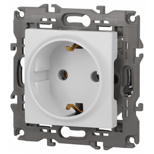 Розетка с заземлением, без рамки Эра Эра Elegance 14-2101-01М