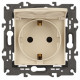 Розетка с заземлением и со шторкой, без рамки с крышкой Эра Эра Elegance 14-2103-02