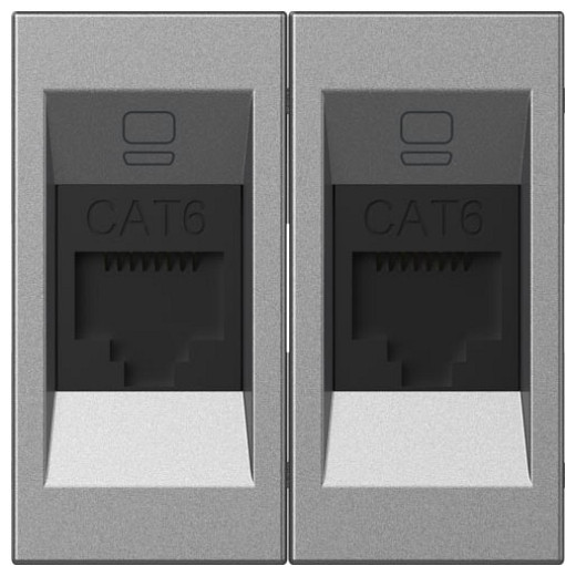 Розетка двойная Ethernet RJ-45 без рамки Elbi Eleсtriс Moda Vox 611-041032-248