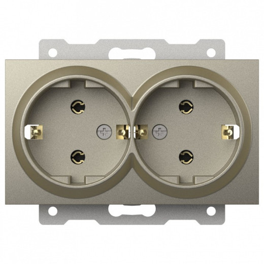 Розетка двойная с заземлением, без рамки Elbi Eleсtriс Zena Vega 609-011400-907