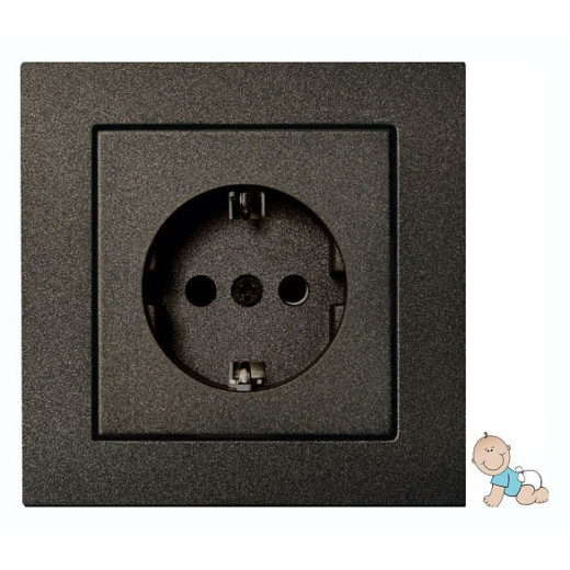 Розетка с заземлением и со шторкой, без рамки LIREGUS EPSILON 28-1067