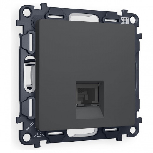 Розетка Ethernet RJ-45 и со шторками, без рамки Ambrella Volt ALFA MA912005