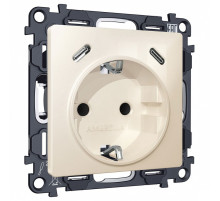 Розетка с заземлением и 2хUSB type C, без рамки Ambrella Volt MA MA310510