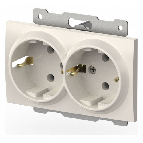 Розетка двойная с заземлением, без рамки Elbi Eleсtriс Zena Vega 609-010200-907
