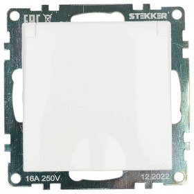 Розетка с заземлением и со шторкой, без рамки с крышкой Stekker Катрин 39302