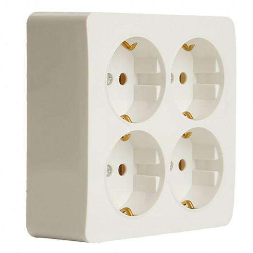 Розетка четверная с заземлением Stekker София 49310