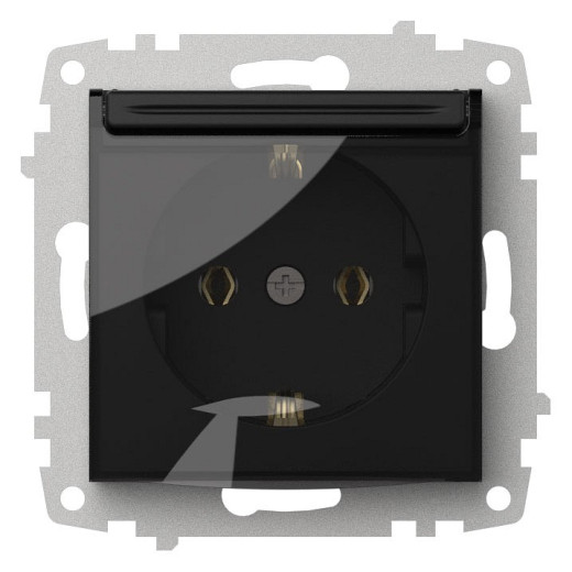 Розетка с заземлением с крышкой, без рамки Elbi Eleсtriс Zena Vega 609-014800-218