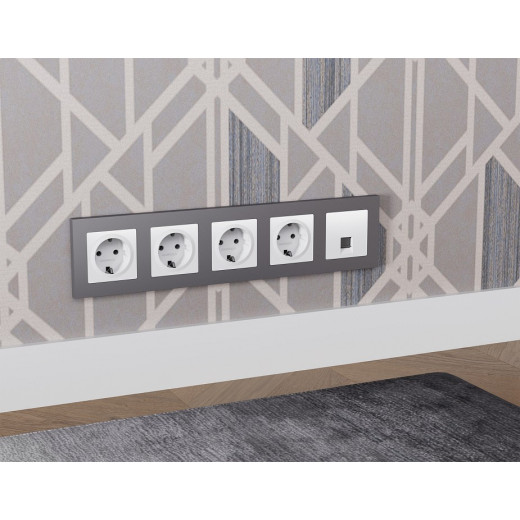 Розетка Ethernet RJ-45 и со шторками, без рамки Ambrella Volt ALFA MA132005