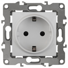 Розетка с заземлением, без рамки Эра Эра 12 12-2101-01