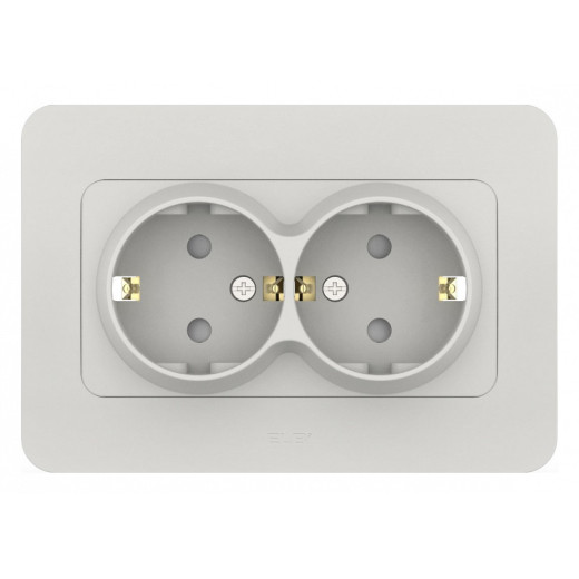 Розетка двойная с заземлением и со шторкой Elbi Eleсtriс Jazz 508-016200-917