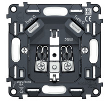 Механизм розетки с заземлением и 2хUSB type C Ambrella Volt QUANT VM165