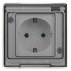 Розетка с заземлением и со шторкой, с крышкой Эра Эра Эксперт 11-2502-01