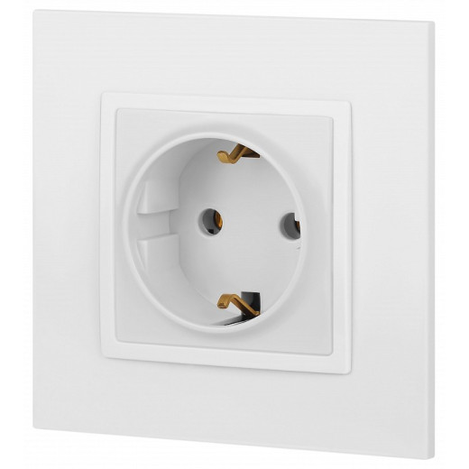 Розетка с заземлением, без рамки Эра Эра Elegance 14-2101-01М