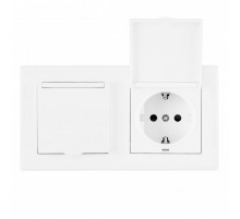 Розетка влагозащищенная с заземлением и со шторкой с крышкой Arte Milano SET06-2 SET06-2-41-1x2 white