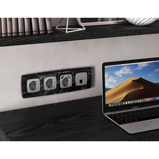 Розетка Ethernet RJ-45 и со шторками, без рамки Ambrella Volt OMEGA MO512005