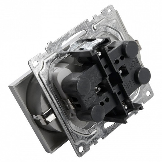 Розетка двойная с заземлением и со шторкой, без рамки Stekker Катрин 39584