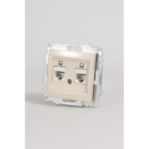 Розетка двойная Ethernet RJ-45 без рамки Elbi Eleсtriс Zena Vega 609-010300-248