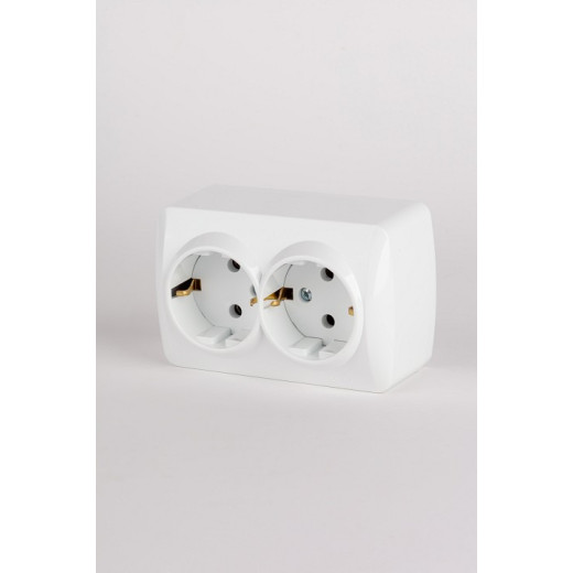 Розетка двойная с заземлением Elbi Eleсtriс Alsu 7 504-010200-907