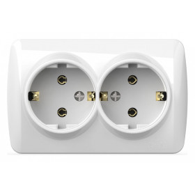 Розетка двойная с заземлением Elbi Eleсtriс Alsu 7 504-010200-907
