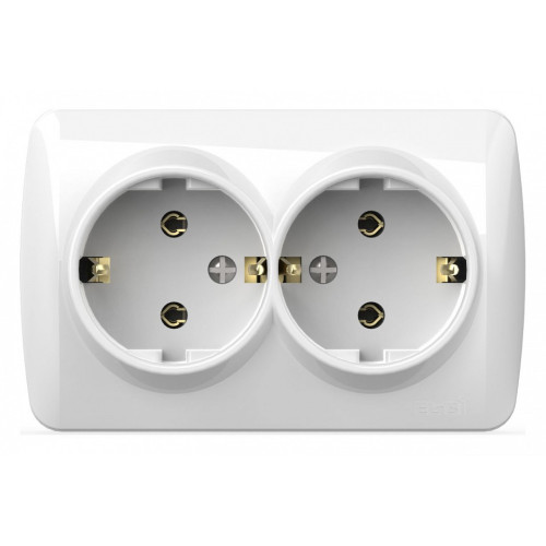 Розетка двойная с заземлением Elbi Eleсtriс Alsu 7 504-010200-907